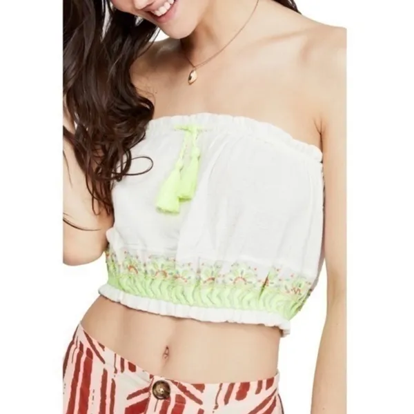 Free People No More Tiers Tube Top Neon Embroidered - Image 9