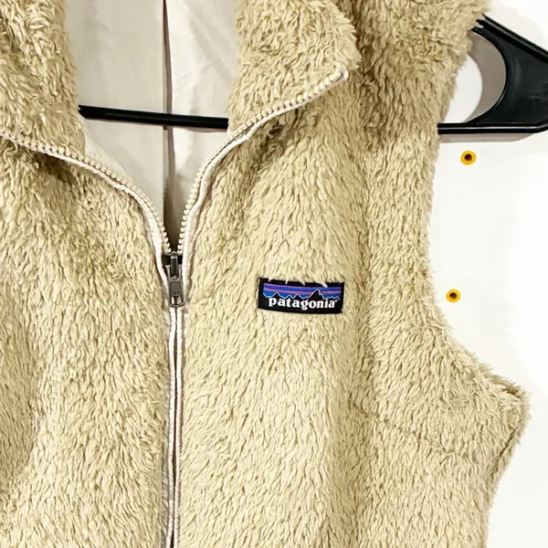 Patagonia Los Gatos Fleece Full Zip‎ LIned Vest Khaki Women’s Size Small - Image 2