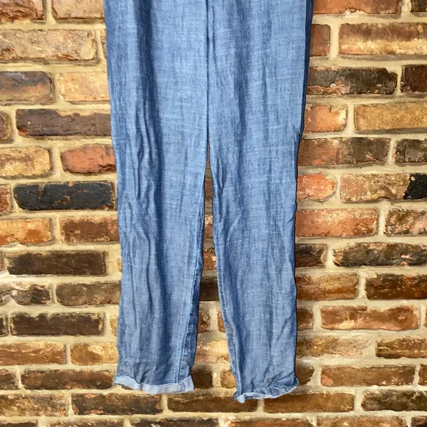 Michael Stars Blue Chambray Sleeveless Overall Jumpsuit Women's Size Large - Image 4