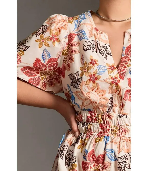 NWT Anthropologie Maeve Somerset Maxi in Botanical Floral Print Cotton Dress XS - Image 2