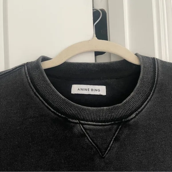 Anine Bing Black Romona Crewneck Los Angeles Sweatshirt black wash‎ pullover - Image 3