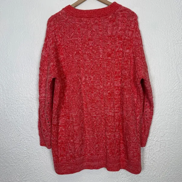 Pilcro Anthropologie Jasmine Cable Knit Oversized Tunic Sweater Size Medium - Image 3