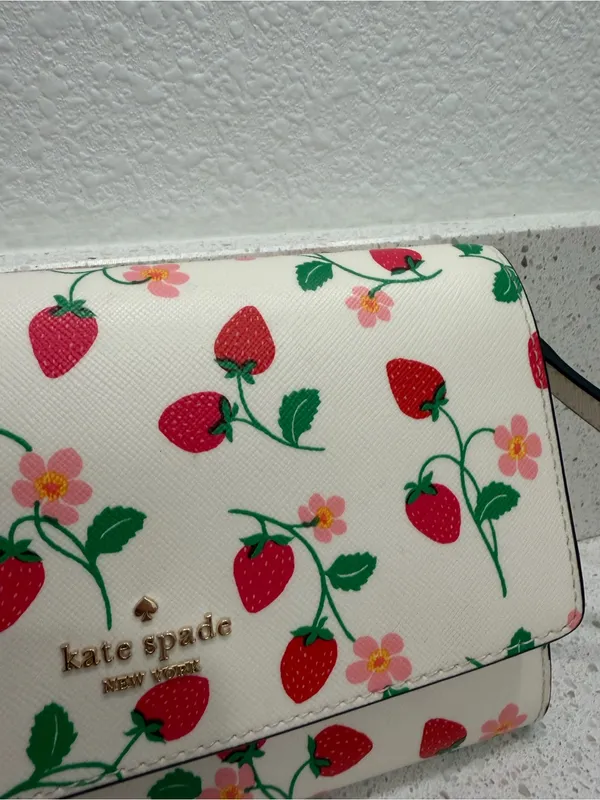 🍓Kate Spade New York Strawberry Vine Perry Leather Crossbody Bag NWOT - Image 3
