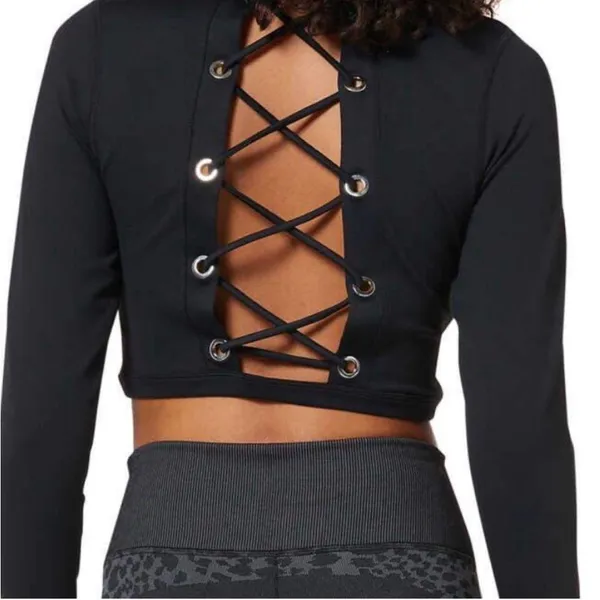 NWT Good American All Tied Up Tank Black Long Sleeve Top Size 3XL - Image 2
