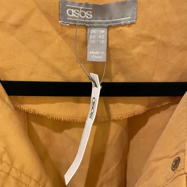 ASOS Mustard Yellow Utility Jumpsuit Wide Leg Belted Waist Size L NWT - Image 6