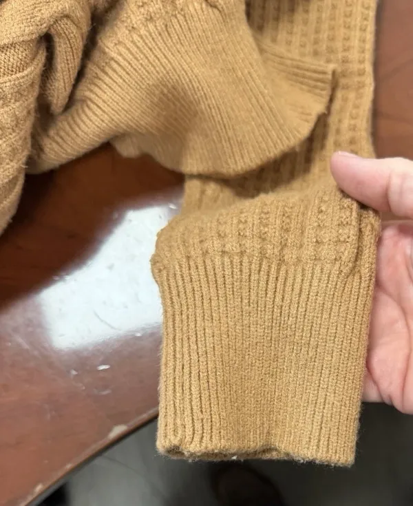Philosophy Cable Knit Long Sleeve Tan Crew Neck Pullover Sweater Women's Medium - Image 9