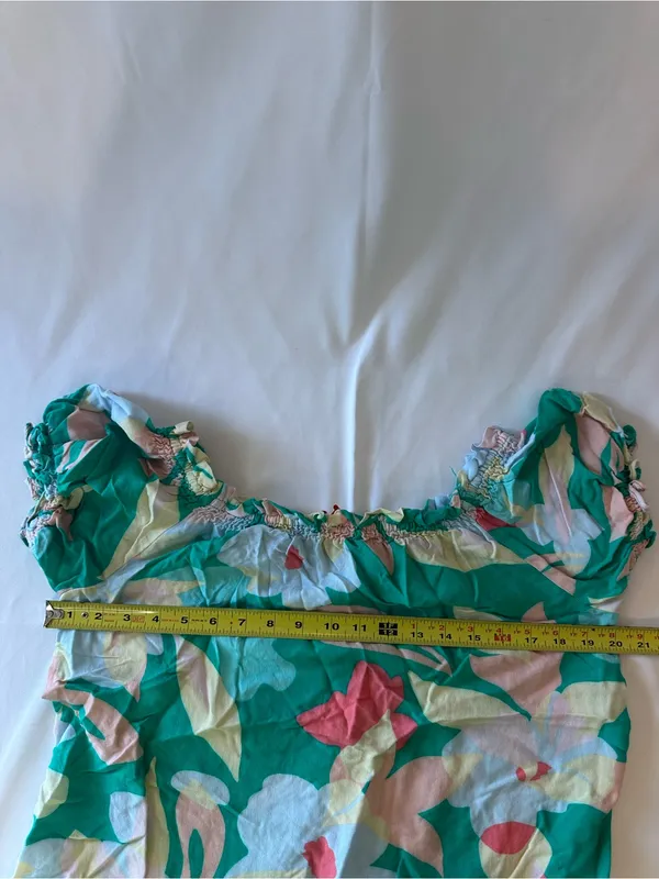Floral Off-Shoulder Blouse in Teal and Pastel Mix - Image 2