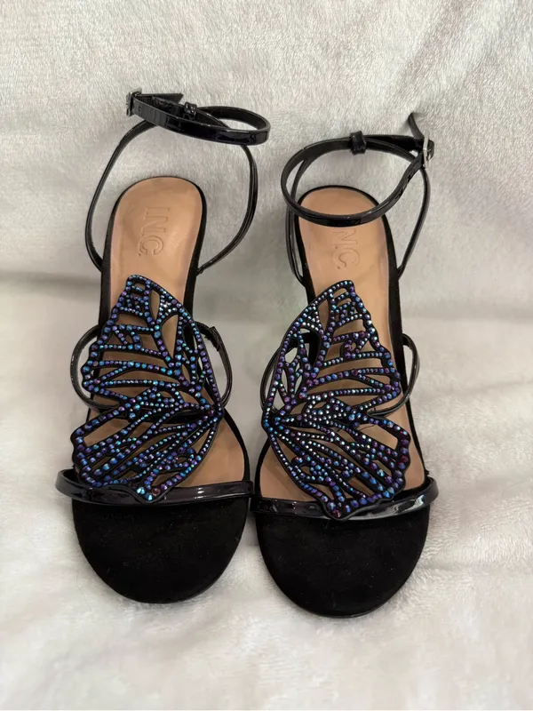 INC Black Butterfly Beaded Heels NWT Whimsigoth Fairycore Size 6.5 - Image 7