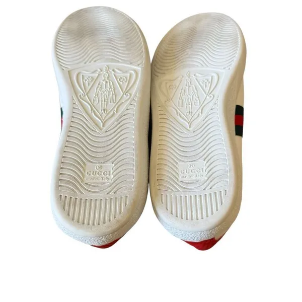 Gucci "Ace" leather low-top sneakers with crocodile-embossed leather trim SZ 36. - Image 10