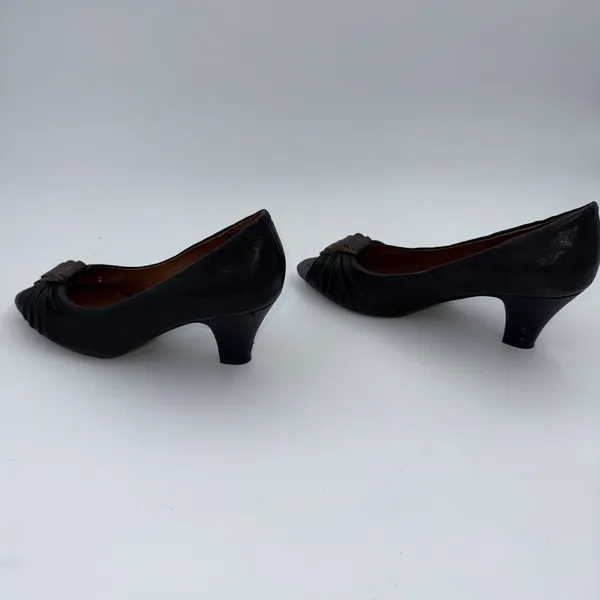 Jeffrey‎ Campbell Ibiza Lost Peep Toe Heels Black W Brown Accent Sz 9 - Image 5