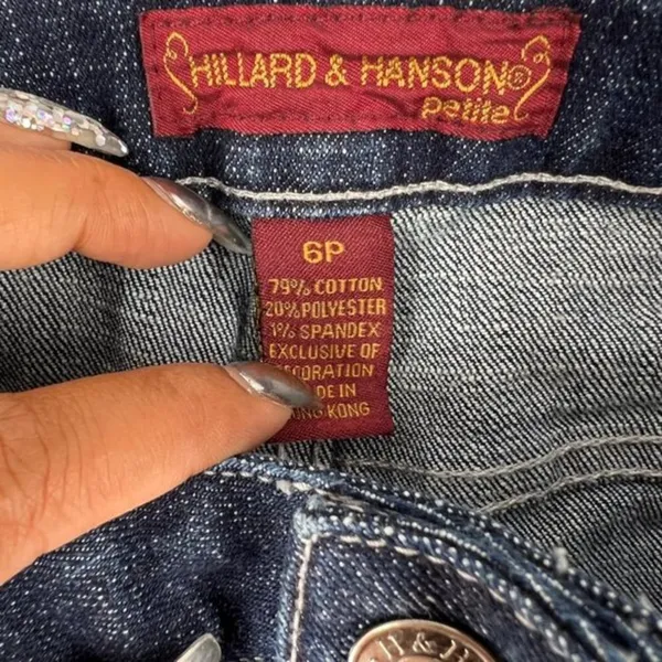 Hillard & Hanson Womens Jeans Size 6‎ Petite Faded Dark Wash Denim Bootcu… - Image 6