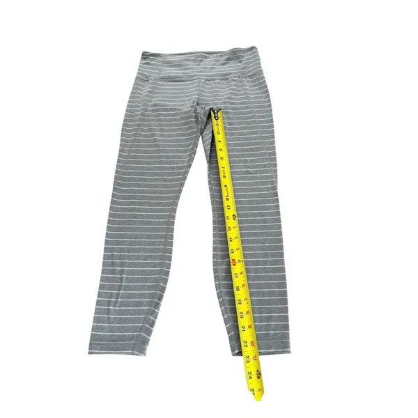 Athleta Stripe Salutation Leggings In Powervita Gray White Womens Medium - Image 8