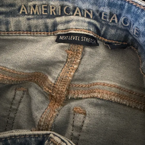 American Eagle Flare‎ Jeans Women 0 Blue Distressed High Rise Next Level Stretch - Image 11