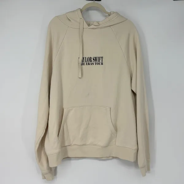Taylor Swift The Eras Tour Beige Hoodie‎ Small Concert Merch Graphic Sweatshirt - Image 3