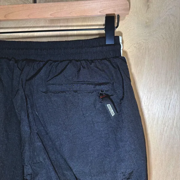 MOOLAH Womens S Black White‎ Snap Track Pants Tearaway Joggers Orange Drawstring - Image 7
