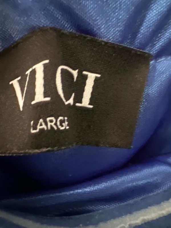 Vici Blue Strapless Maxi Dress Large Satin Jacquard Formal bridal Gown wedding - Image 5