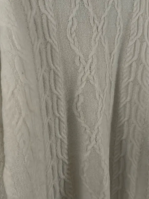 Francesca's Cozy White Cable Knit Sweater Dress - Image 2