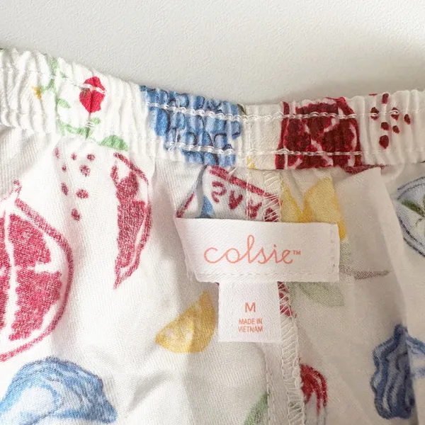 Colsie Womens Sardine Fruit Print Lace Trim Coastal Kitschy Sleep Boxer Shorts M - Image 5