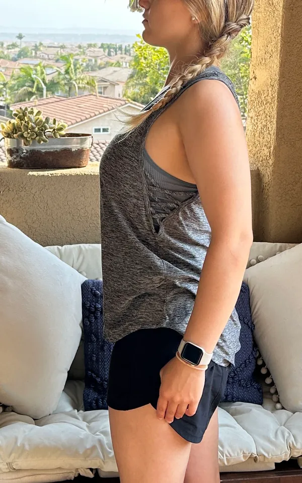Beyond Yoga Featherweight Side Tie Tank - Heathered Grey - S - Image 3