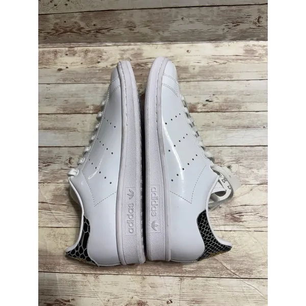 Adidas Stan Smith Sneakers Women's Size 9 Patent Leather White Black Gold NWT - Image 7