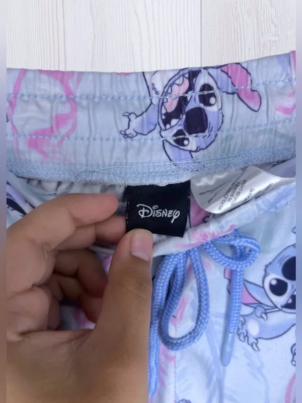 DISNEY Stitch All-Over Print Pastel Tropical Fleece Jogger Lounge Pants - Image 5