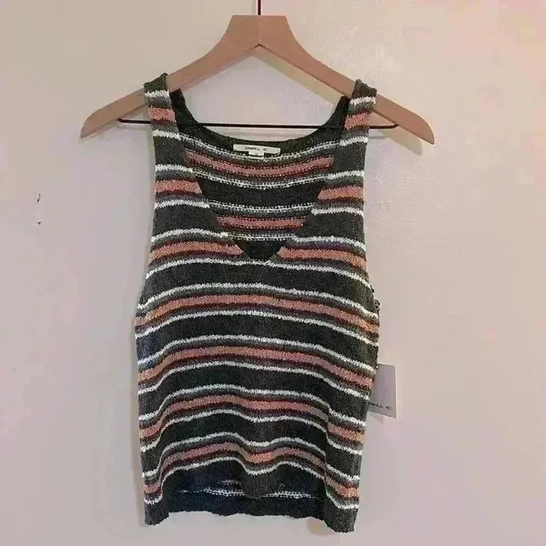 O'Neill | NWT Women's Blue Pink White Montauk Surf Stripe Flowy Sweater‎ Tank, M - Image 4