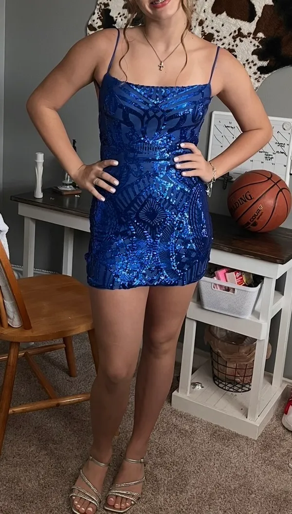 Lucy in the Sky Blue sequence dress - Image 3