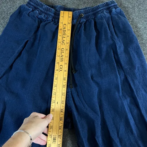 Anthropologie Pilcro Indigo Blue Linen Blend Drawstring Jogger Pants XS Boho - Image 5