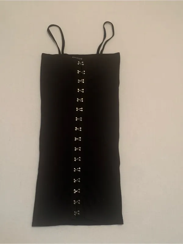 Zara Hook and Eye Min Dress Ladies Sz M-L Black Club Outfit - Image 2