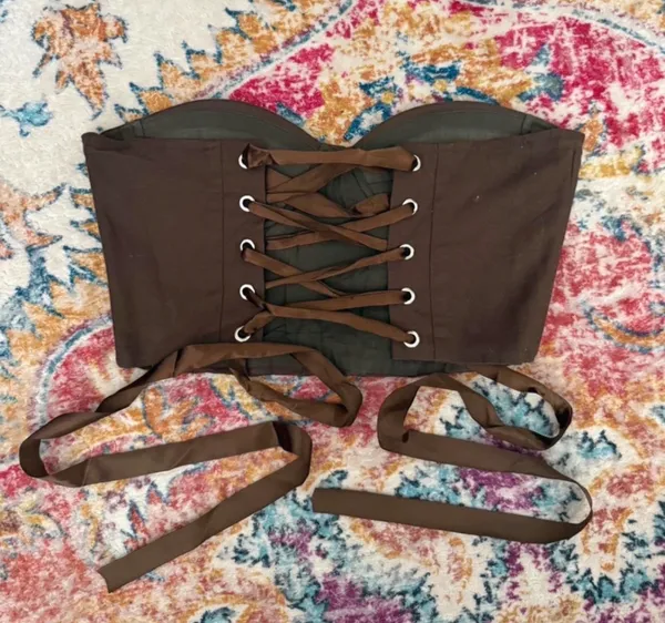 SheIn brown cropped corset top - Image 2