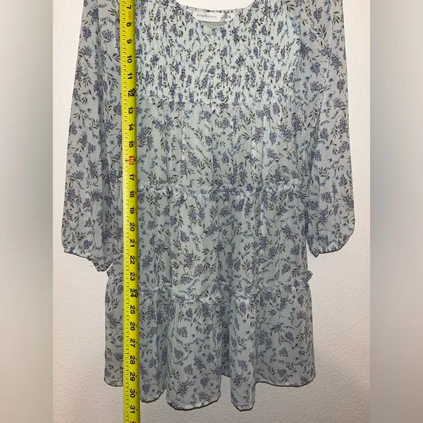 Altar'd State Light Blue Floral Tiered Babydoll Dress - Image 2