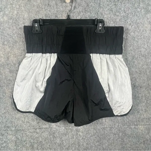 Free People Movement Womens Size Large boxer style Shorts Blue and Black Nylon‎ - Image 5