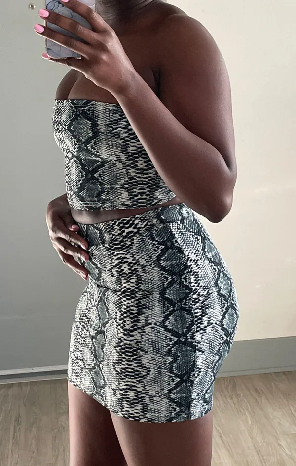 Snake Print Skirt Set Multiple Size XS - Image 2