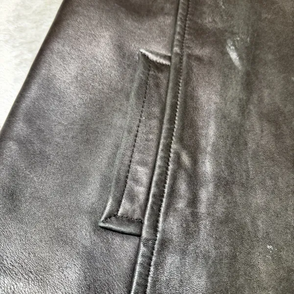 Gallery Womens Size Large Black Genuine Leather Jacket Button Front Blazer - Image 12