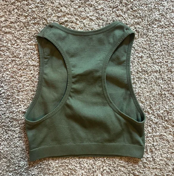Athletic Crop Top Tank Green - Image 3