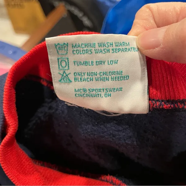 Vintage 80s-90s Grandmas Do It All navy red double neck soft cozy sweatshirt fun - Image 9