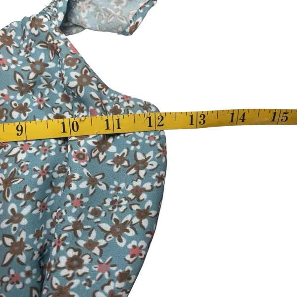 Altar’d State Blue Floral Milkmaid Peasant Dress Elastic‎ Waist Ruffle Small - Image 8