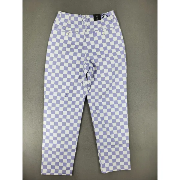 Vans Lizzie Armanto Chino Pants Womens 26 Purple Checkerboard Skater NEW - Image 4