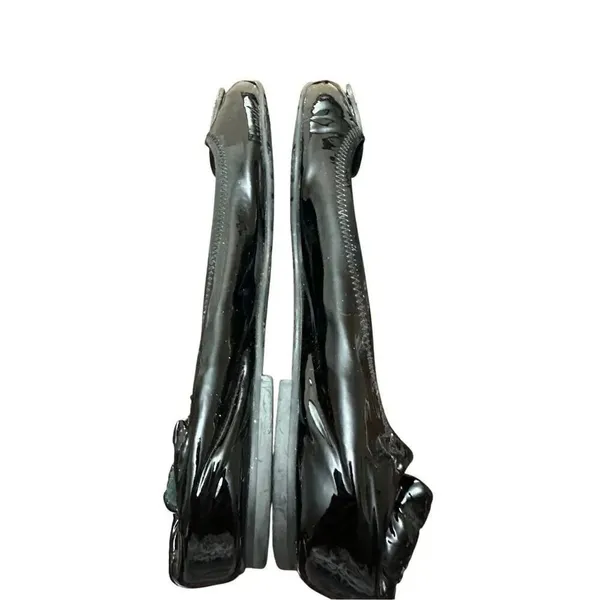 Torry Burch Patent Flat Ballet Black Leather Shoes Size 9Mp - Image 4