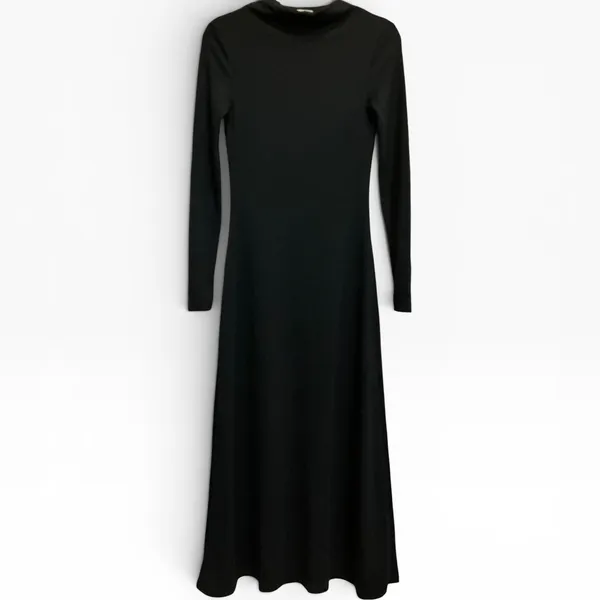 COS Black Cowl Neck Long Sleeve Maxi Dress Modal Blend XS‎ Minimalist Modern - Image 3