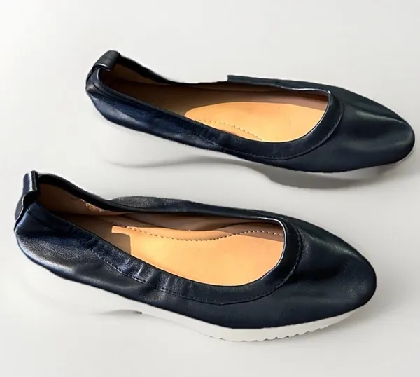 J. Crew Lizzie Leather Ballet Flats Black Women’s‎ Size 8.5 - Image 4