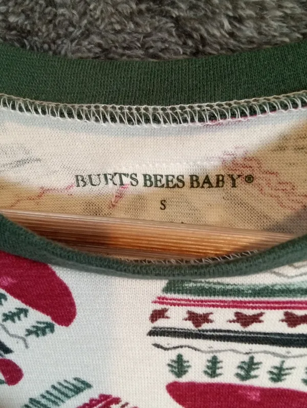 Burt's Bees Baby Womens Set Pajamas All Over Print Mittens Organic Cozy Sz Small - Image 2