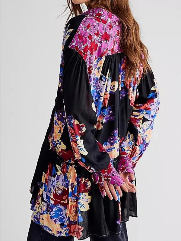 Free People Brunch A Bunch Floral Tunic Dress NWOT L - Image 2