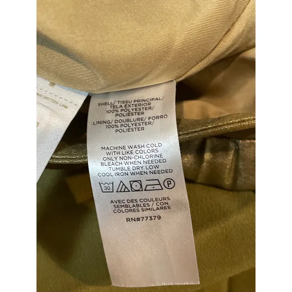 Ann Taylor Metallic Pleated Midi Skirt Size 16 Gold - Image 7