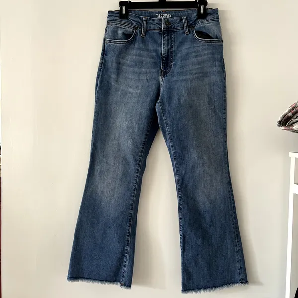 Tecovas Blue High Rise Flare Denim Western Boho Jeans Size 29 - Image 2