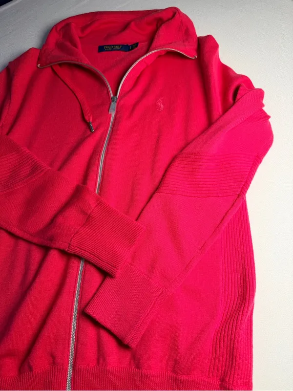 Polo Golf Ralph Lauren Women S Pink Cashmere Blend Full Zip Hooded Sweater - Image 13