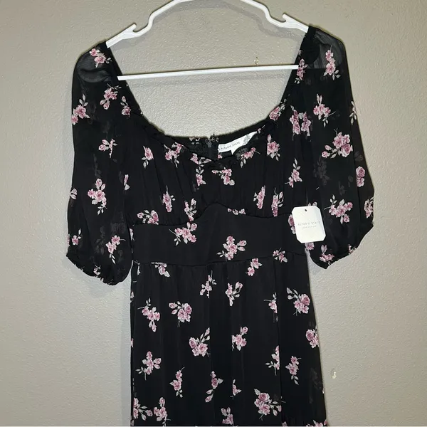 NEW Altar’d State Deanne black floral tiered maxi dress women’s size small - Image 4