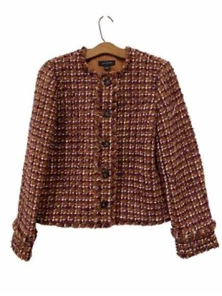 Ann Taylor Tweed Cropped Boucle Button Jacket - Image 4