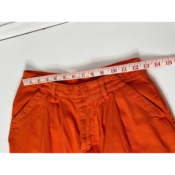 Free People Orange Wide Leg Pants Size 0 High Rise Pleated Trousers Flare - Image 11
