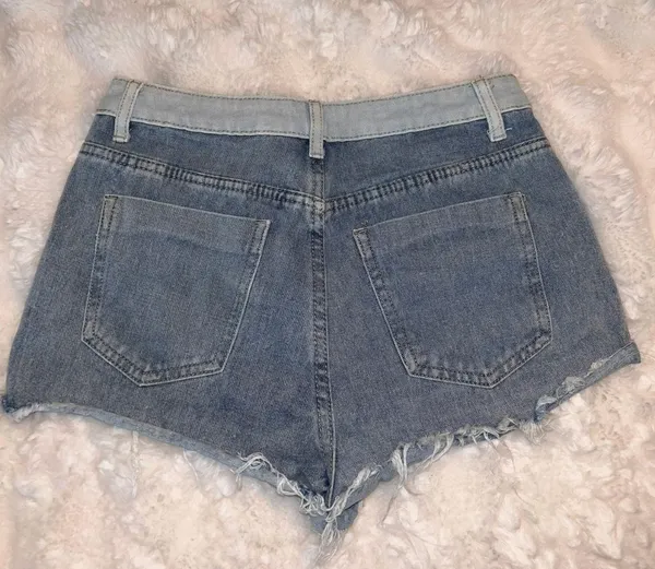 SheIn NWOT Colorblock Blue Jean Denim Shorts - Image 3